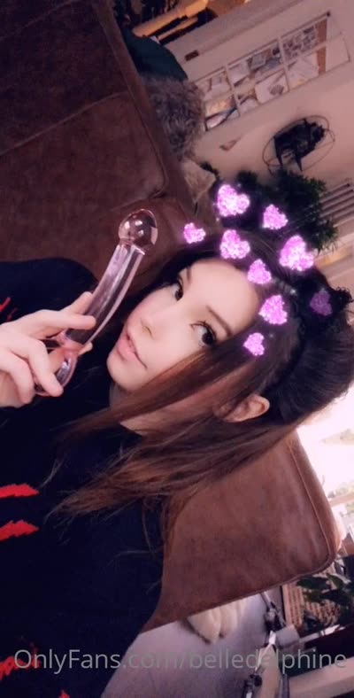 Belle Delphine Licking A Glass Dildo