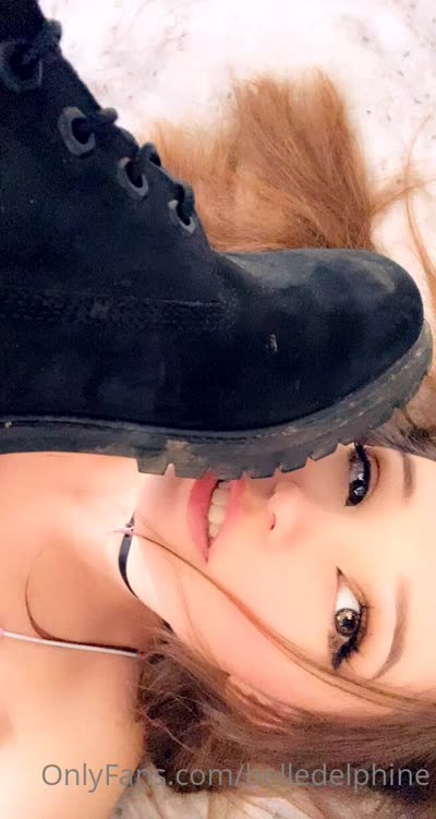 Belle Delphine Licking A Boot