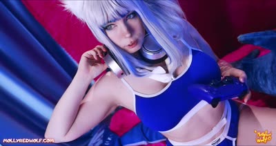 MollyRedWolf Cosplays Gawr Gura As A Cock-Riding Trollop