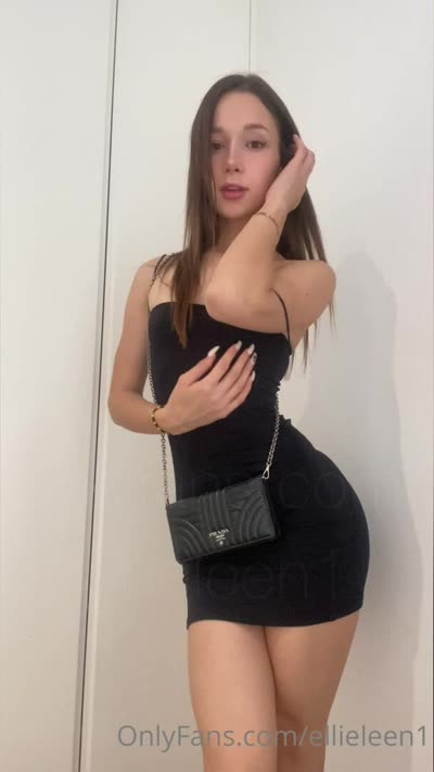 Ellie Leen’s Little Black Dress Falls Off As She Masturbates